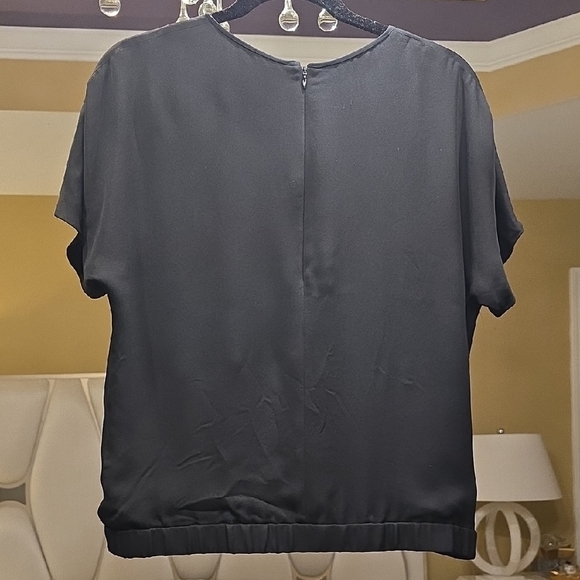 Theory Black Silk Wrap Blouse - Picture 3 of 14